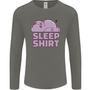 A Hippo Sleeping Shirt Hippomotamus Mens Long Sleeve T-Shirt Charcoal