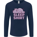 A Hippo Sleeping Shirt Hippomotamus Mens Long Sleeve T-Shirt Navy Blue