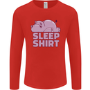 A Hippo Sleeping Shirt Hippomotamus Mens Long Sleeve T-Shirt Red