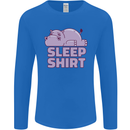 A Hippo Sleeping Shirt Hippomotamus Mens Long Sleeve T-Shirt Royal Blue