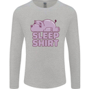 A Hippo Sleeping Shirt Hippomotamus Mens Long Sleeve T-Shirt Sports Grey