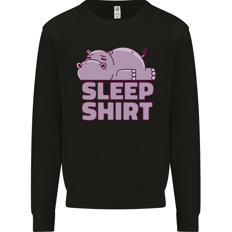 A Hippo Sleeping Shirt Hippomotamus Mens Sweatshirt Jumper Black