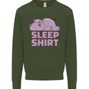 A Hippo Sleeping Shirt Hippomotamus Mens Sweatshirt Jumper Forest Green