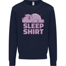A Hippo Sleeping Shirt Hippomotamus Mens Sweatshirt Jumper Navy Blue