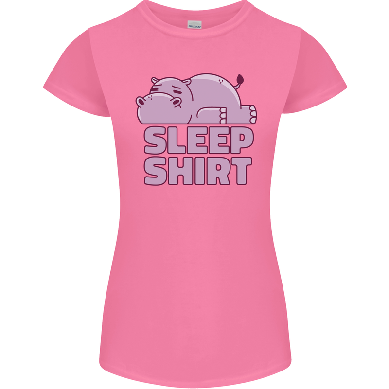 A Hippo Sleeping Shirt Hippomotamus Womens Petite Cut T-Shirt Azalea