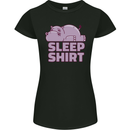 A Hippo Sleeping Shirt Hippomotamus Womens Petite Cut T-Shirt Black