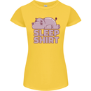 A Hippo Sleeping Shirt Hippomotamus Womens Petite Cut T-Shirt Yellow