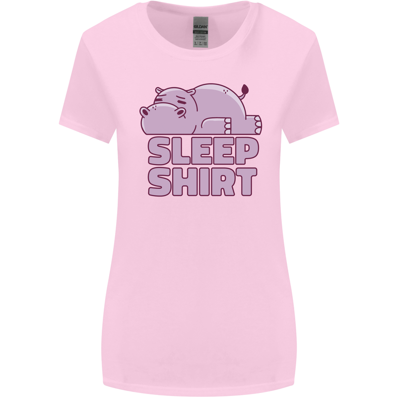 A Hippo Sleeping Shirt Hippomotamus Womens Wider Cut T-Shirt Light Pink
