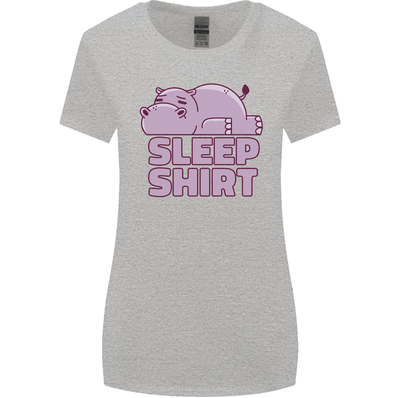 A Hippo Sleeping Shirt Hippomotamus Womens Wider Cut T-Shirt Sports Grey