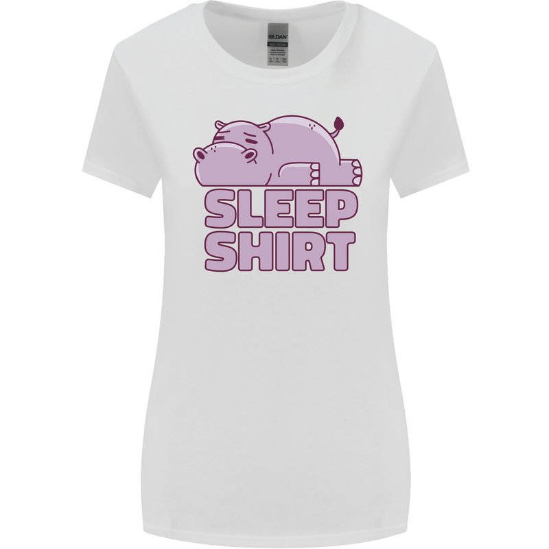 A Hippo Sleeping Shirt Hippomotamus Womens Wider Cut T-Shirt White