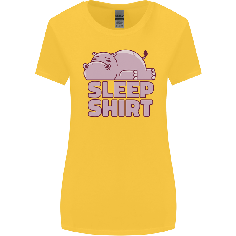 A Hippo Sleeping Shirt Hippomotamus Womens Wider Cut T-Shirt Yellow