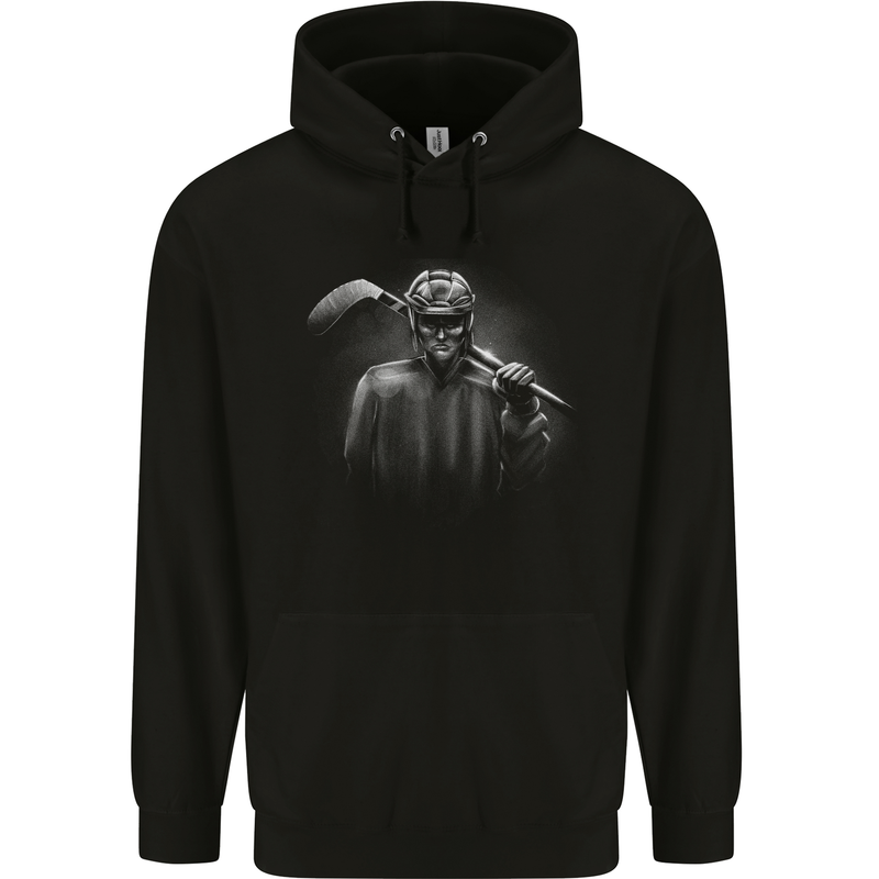 A Hockey Player Mens 80% Cotton Hoodie Black