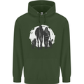 A Horse and Dogs Equestrian Riding Rider Childrens Kids Hoodie Forest Green