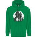 A Horse and Dogs Equestrian Riding Rider Childrens Kids Hoodie Irish Green
