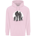 A Horse and Dogs Equestrian Riding Rider Childrens Kids Hoodie Light Pink