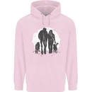 A Horse and Dogs Equestrian Riding Rider Childrens Kids Hoodie Light Pink