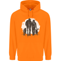 A Horse and Dogs Equestrian Riding Rider Childrens Kids Hoodie Orange