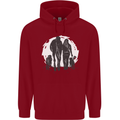 A Horse and Dogs Equestrian Riding Rider Childrens Kids Hoodie Red