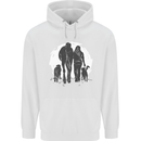 A Horse and Dogs Equestrian Riding Rider Childrens Kids Hoodie White