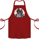 A Horse and Dogs Equestrian Riding Rider Cotton Apron 100% Organic Maroon
