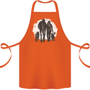 A Horse and Dogs Equestrian Riding Rider Cotton Apron 100% Organic Orange