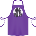 A Horse and Dogs Equestrian Riding Rider Cotton Apron 100% Organic Purple