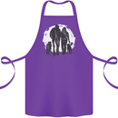A Horse and Dogs Equestrian Riding Rider Cotton Apron 100% Organic Purple