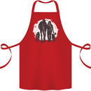 A Horse and Dogs Equestrian Riding Rider Cotton Apron 100% Organic Red