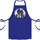A Horse and Dogs Equestrian Riding Rider Cotton Apron 100% Organic Royal Blue
