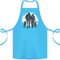 A Horse and Dogs Equestrian Riding Rider Cotton Apron 100% Organic Turquoise