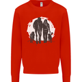 A Horse and Dogs Equestrian Riding Rider Kids Sweatshirt Jumper Bright Red
