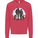 A Horse and Dogs Equestrian Riding Rider Kids Sweatshirt Jumper Heliconia