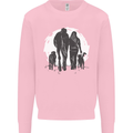 A Horse and Dogs Equestrian Riding Rider Kids Sweatshirt Jumper Light Pink
