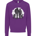 A Horse and Dogs Equestrian Riding Rider Kids Sweatshirt Jumper Purple