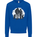 A Horse and Dogs Equestrian Riding Rider Kids Sweatshirt Jumper Royal Blue