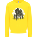 A Horse and Dogs Equestrian Riding Rider Kids Sweatshirt Jumper Yellow
