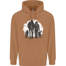 A Horse and Dogs Equestrian Riding Rider Mens 80% Cotton Hoodie Caramel Latte