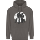 A Horse and Dogs Equestrian Riding Rider Mens 80% Cotton Hoodie Charcoal