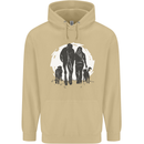 A Horse and Dogs Equestrian Riding Rider Mens 80% Cotton Hoodie Sand