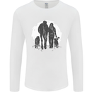A Horse and Dogs Equestrian Riding Rider Mens Long Sleeve T-Shirt White