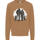 A Horse and Dogs Equestrian Riding Rider Mens Sweatshirt Jumper Caramel Latte