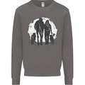 A Horse and Dogs Equestrian Riding Rider Mens Sweatshirt Jumper Charcoal