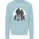 A Horse and Dogs Equestrian Riding Rider Mens Sweatshirt Jumper Light Blue