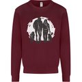 A Horse and Dogs Equestrian Riding Rider Mens Sweatshirt Jumper Maroon