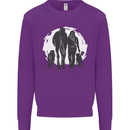 A Horse and Dogs Equestrian Riding Rider Mens Sweatshirt Jumper Purple