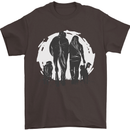 A Horse and Dogs Equestrian Riding Rider Mens T-Shirt Cotton Gildan Dark Chocolate