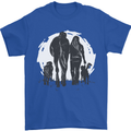 A Horse and Dogs Equestrian Riding Rider Mens T-Shirt Cotton Gildan Royal Blue