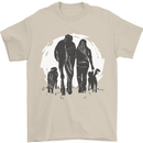 A Horse and Dogs Equestrian Riding Rider Mens T-Shirt Cotton Gildan Sand
