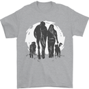 A Horse and Dogs Equestrian Riding Rider Mens T-Shirt Cotton Gildan Sports Grey