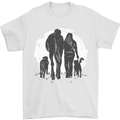 A Horse and Dogs Equestrian Riding Rider Mens T-Shirt Cotton Gildan White